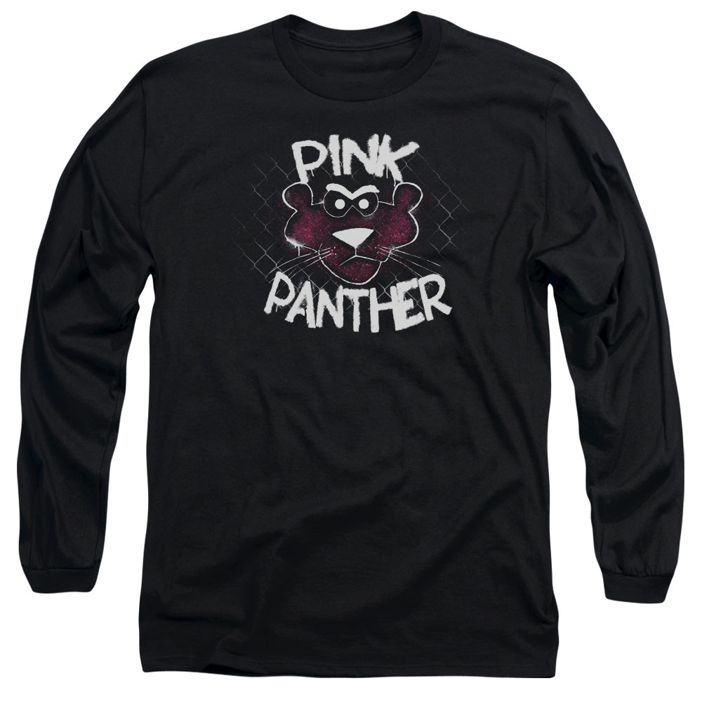 Pink Panther Spray Panther Mens Long Sleeve Shirt Black Officially Licensed