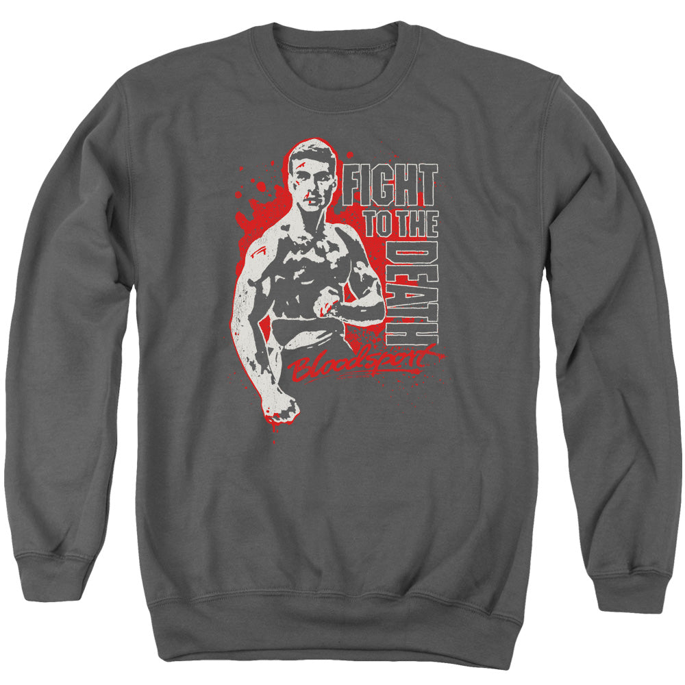Bloodsport To The Death Mens Crewneck Sweatshirt Charcoal Officially Licensed