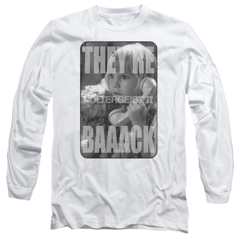 Poltergeist Ii Logo Mens Long Sleeve Shirt White Officially Licensed