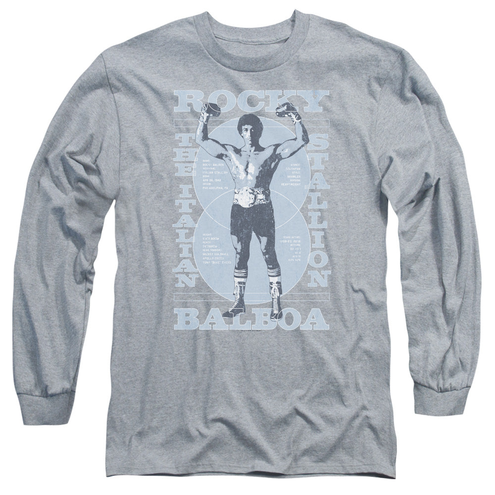 Rocky Gun Show Mens Long Sleeve Shirt Athletic Heather Officially Licensed Officially Licensed