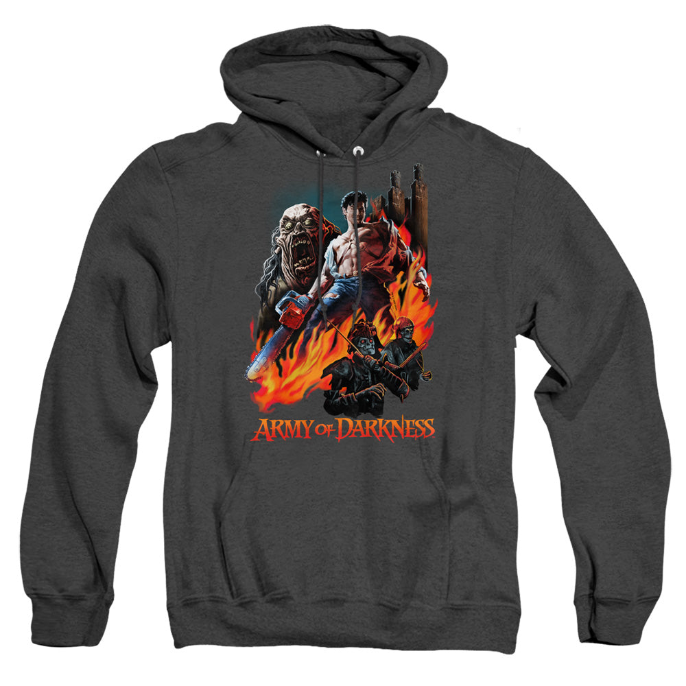 Army Of Darkness Painted Evil Heather Mens Hoodie Black Officially Licensed