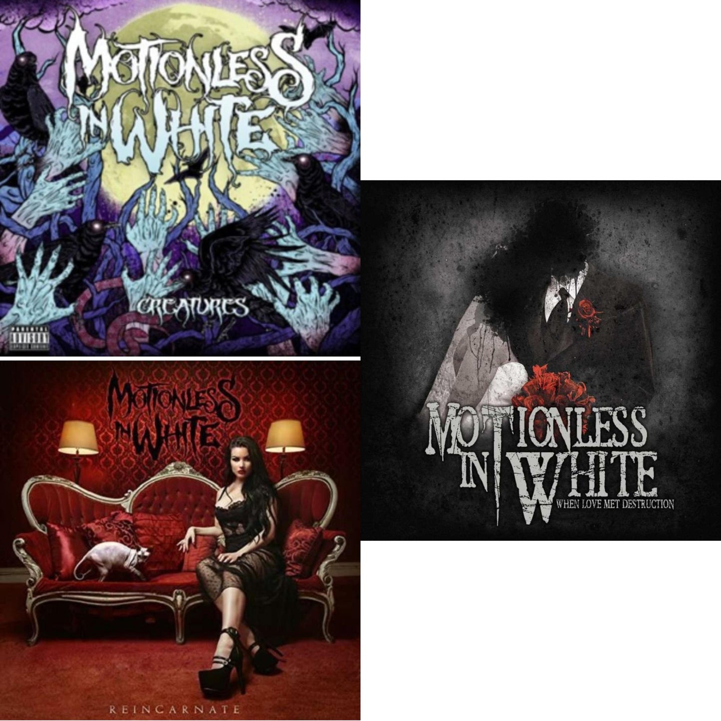 Motionless In White - Creatures & Reincarnate & When Love Met Destruction - LP Vinyl Bundle