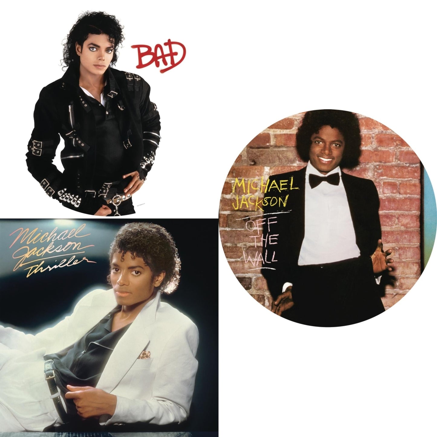 Michael Jackson - Off The Wall (Picture Disc) & Bad (Picture Disc) & Thriller (140G/Gatefold) - LP Vinyl Bundle