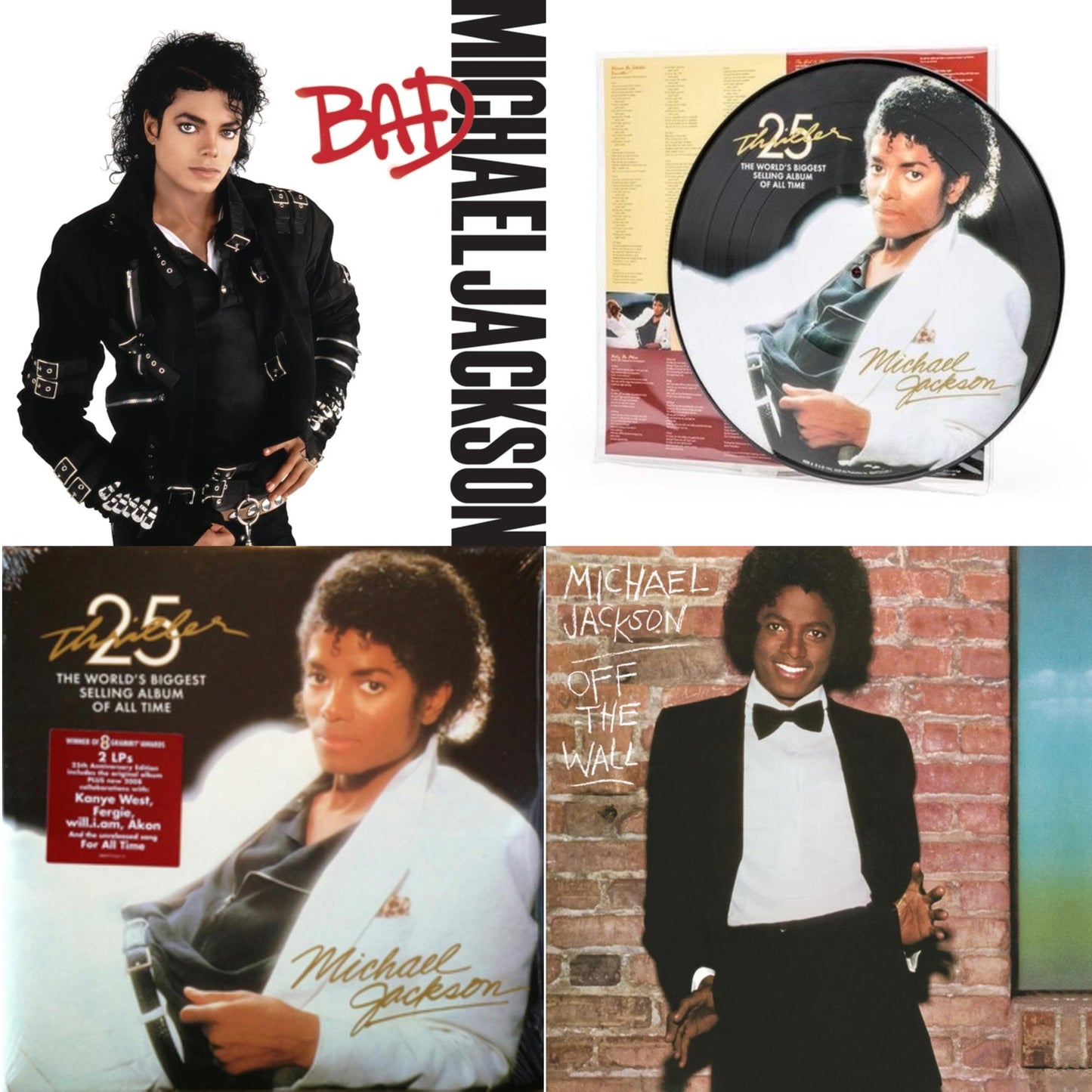 Michael Jackson - Thriller (25Th Anniversary Edition/2LP/180G/Gatefold) & Thriller (Picture Disc) & Bad (140G/Gatefold) & Off The Wall (140G/Gatefold)