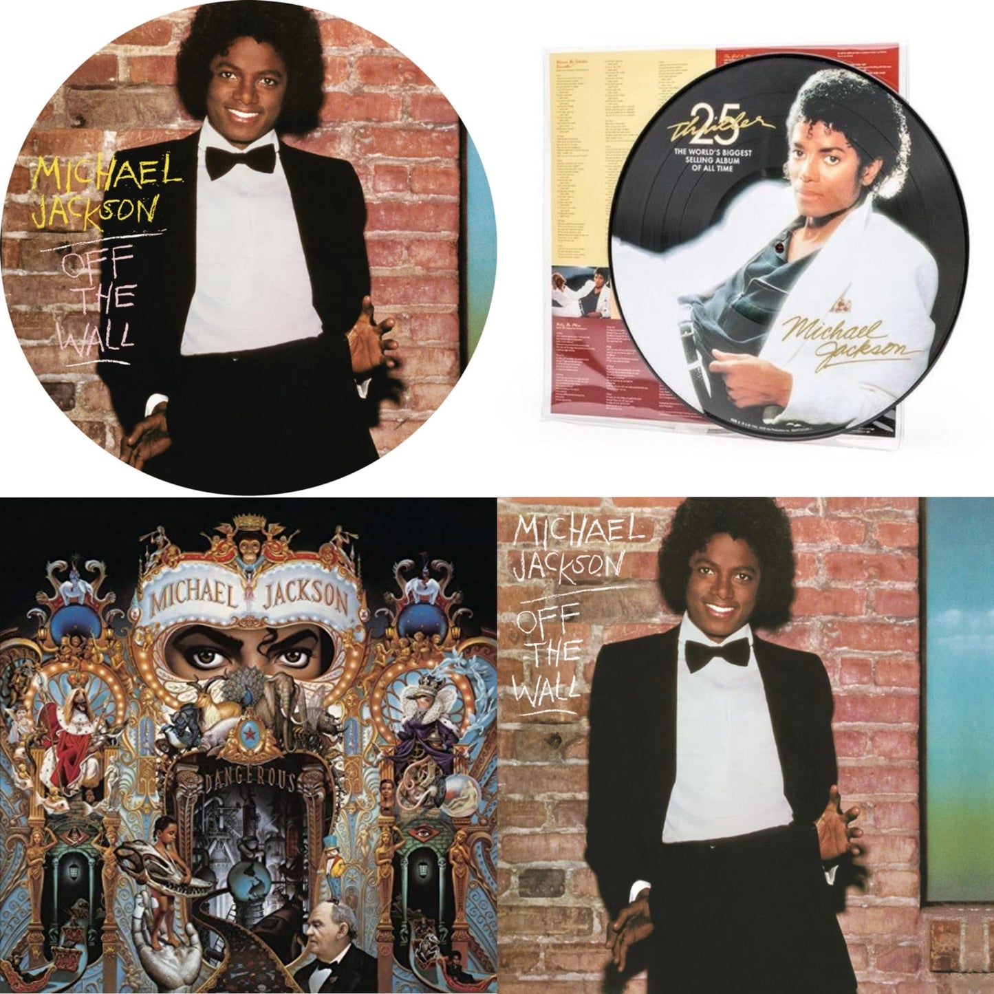 Michael Jackson - Off The Wall (Picture Disc) & Thriller (Picture Disc) & Dangerous (180G/2LP) & Off The Wall (140G/Gatefold)