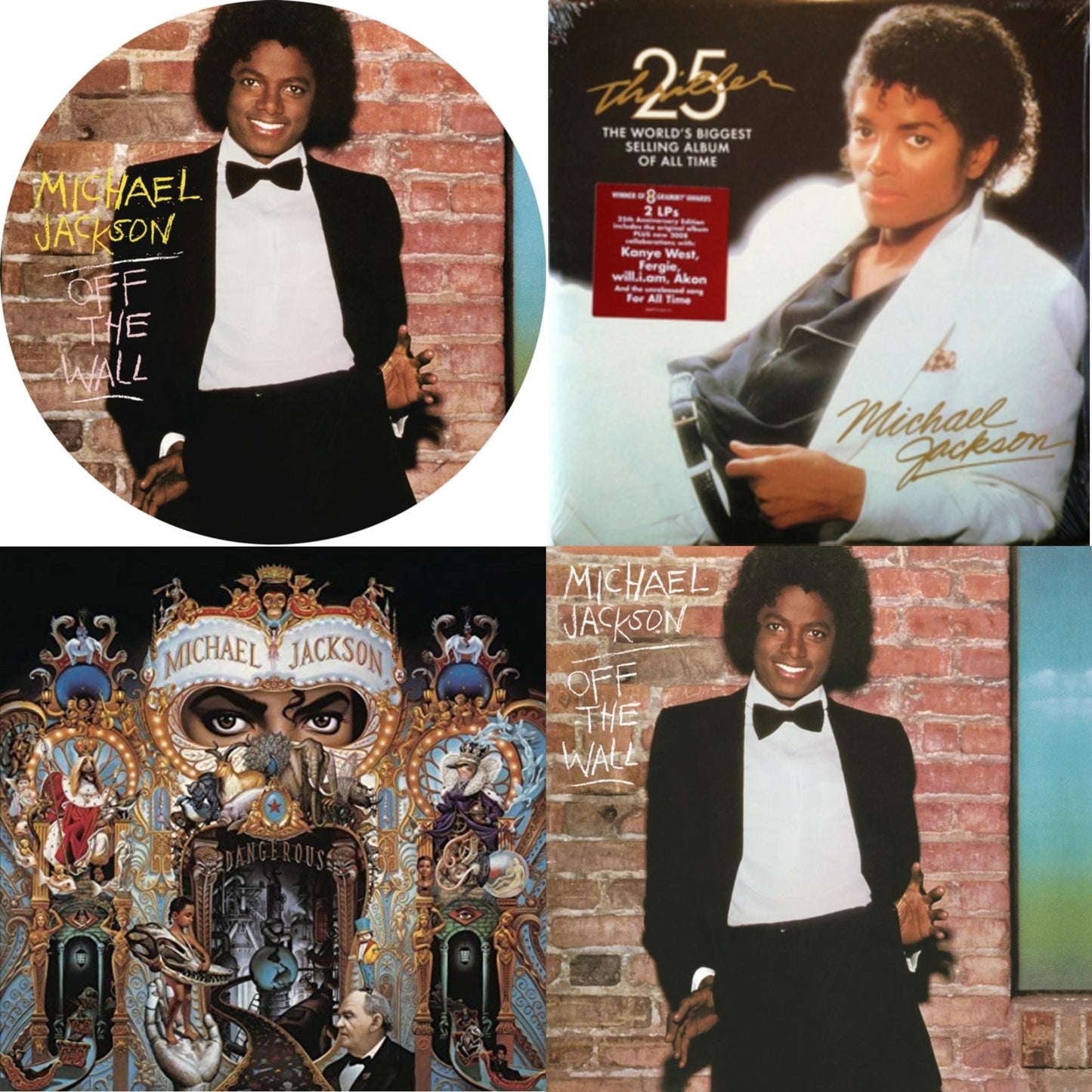 Michael Jackson - Off The Wall (Picture Disc) & Thriller (25Th Anniversary Edition/2LP/180G/Gatefold) & Dangerous (180G/2LP) & Off The Wall (140G/Gatefold)
