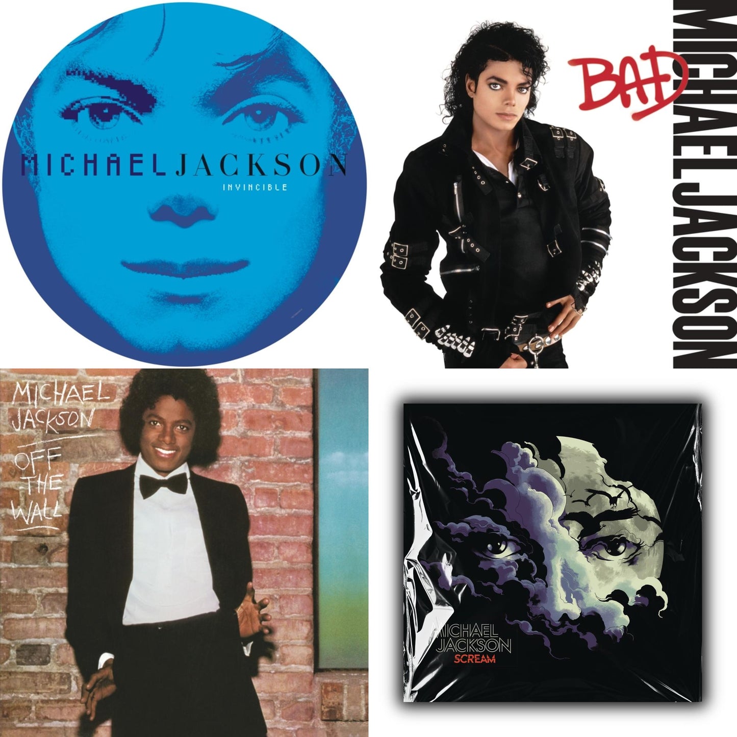 Michael Jackson - Invincible (2LP/Picture Disc) & Bad (140G/Gatefold) & Off The Wall (140G/Gatefold) & Michael Jackson - Scream (2LP) (New LP Vinyl)