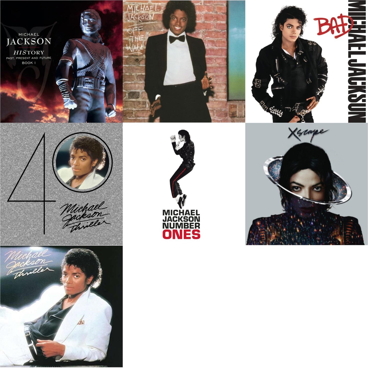 Michael Jackson - History: Past Present & Future Book 1 & Off The Wall & Bad & Thriller (40Th Anniversary/2CD) & Number Ones & Xscape & Thriller