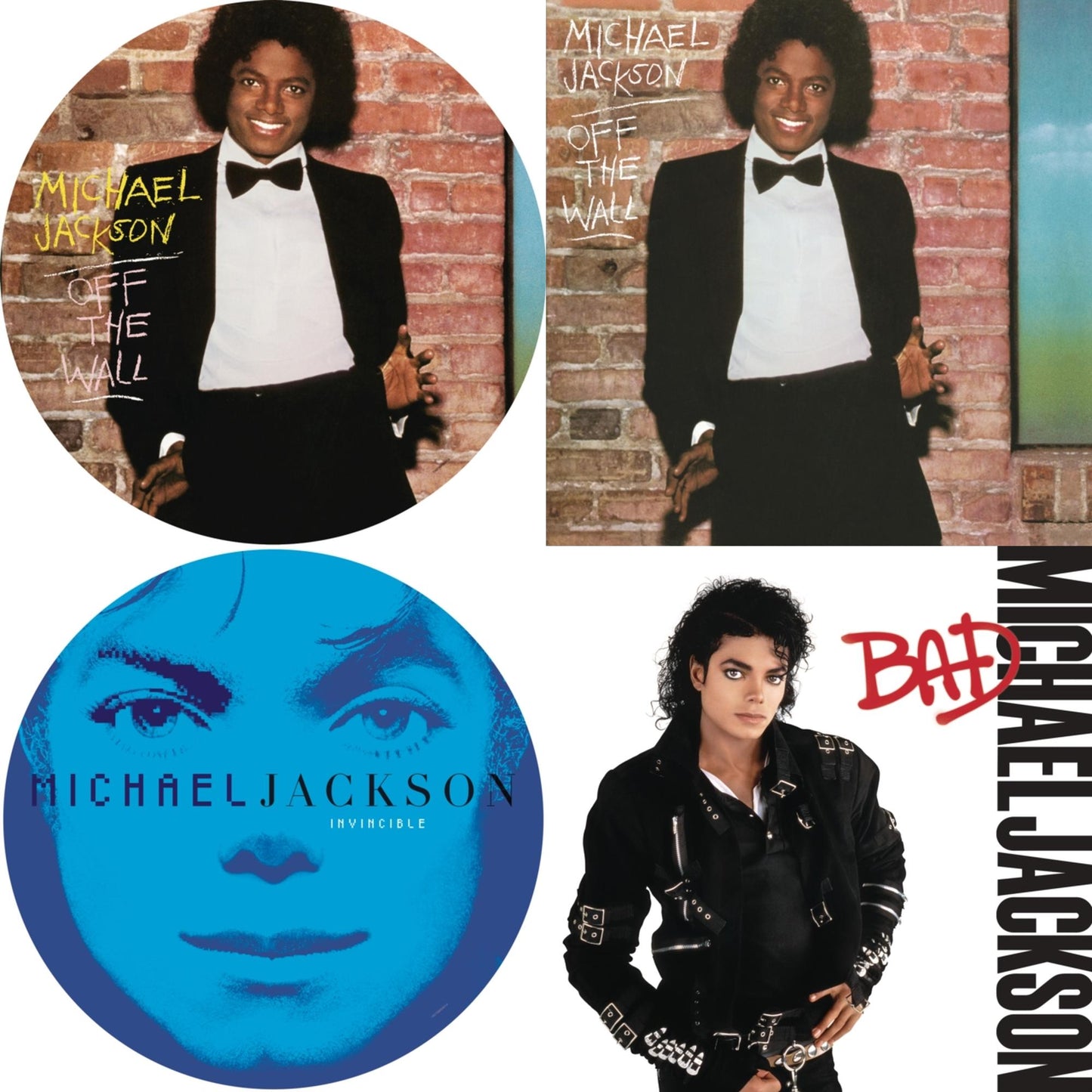 Michael Jackson - Off The Wall (Picture Disc) & Invincible (2LP/Picture Disc) & Bad (140G/Gatefold) & Off The Wall (140G/Gatefold)