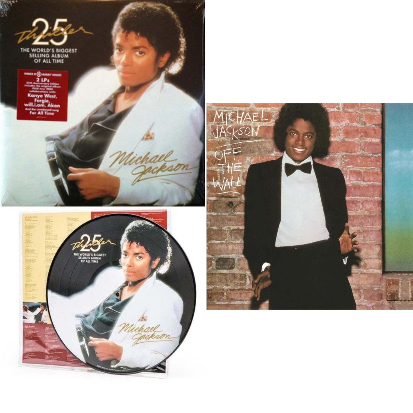Michael Jackson - Thriller (25Th Anniversary Edition/2LP/180G/Gatefold) & Thriller (Picture Disc) & Off The Wall (140G/Gatefold)