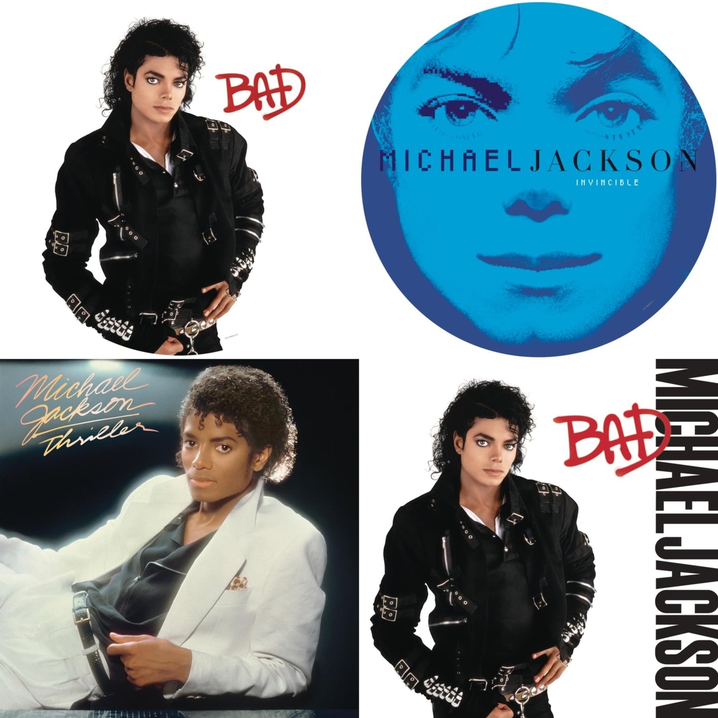 Michael Jackson - Bad (Picture Disc) & Invincible (2LP/Picture Disc) & Thriller (140G/Gatefold) & Bad (140G/Gatefold)