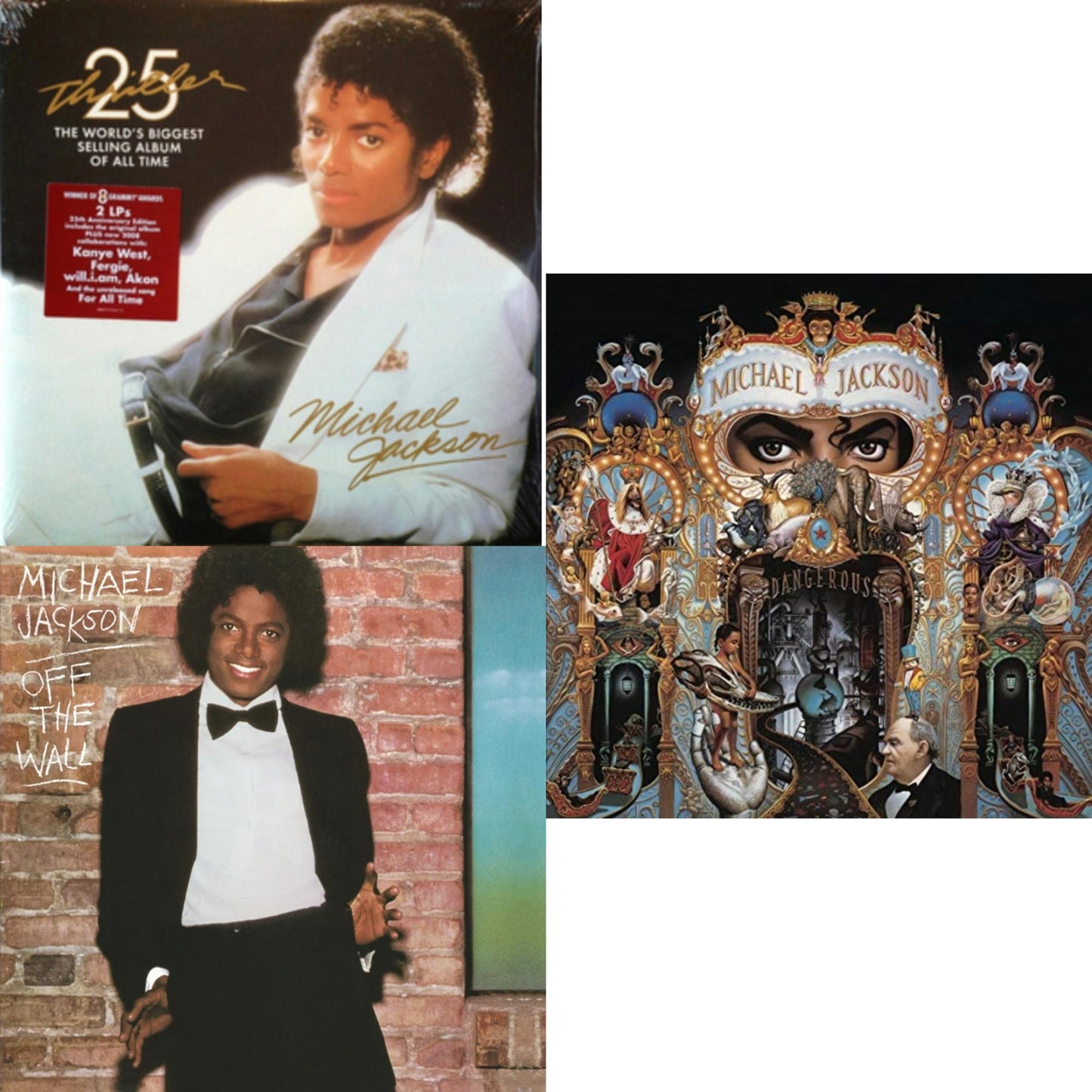 Michael Jackson - Thriller (25Th Anniversary Edition/2LP/180G/Gatefold) & Off The Wall (140G/Gatefold) & Dangerous (180G/2LP)