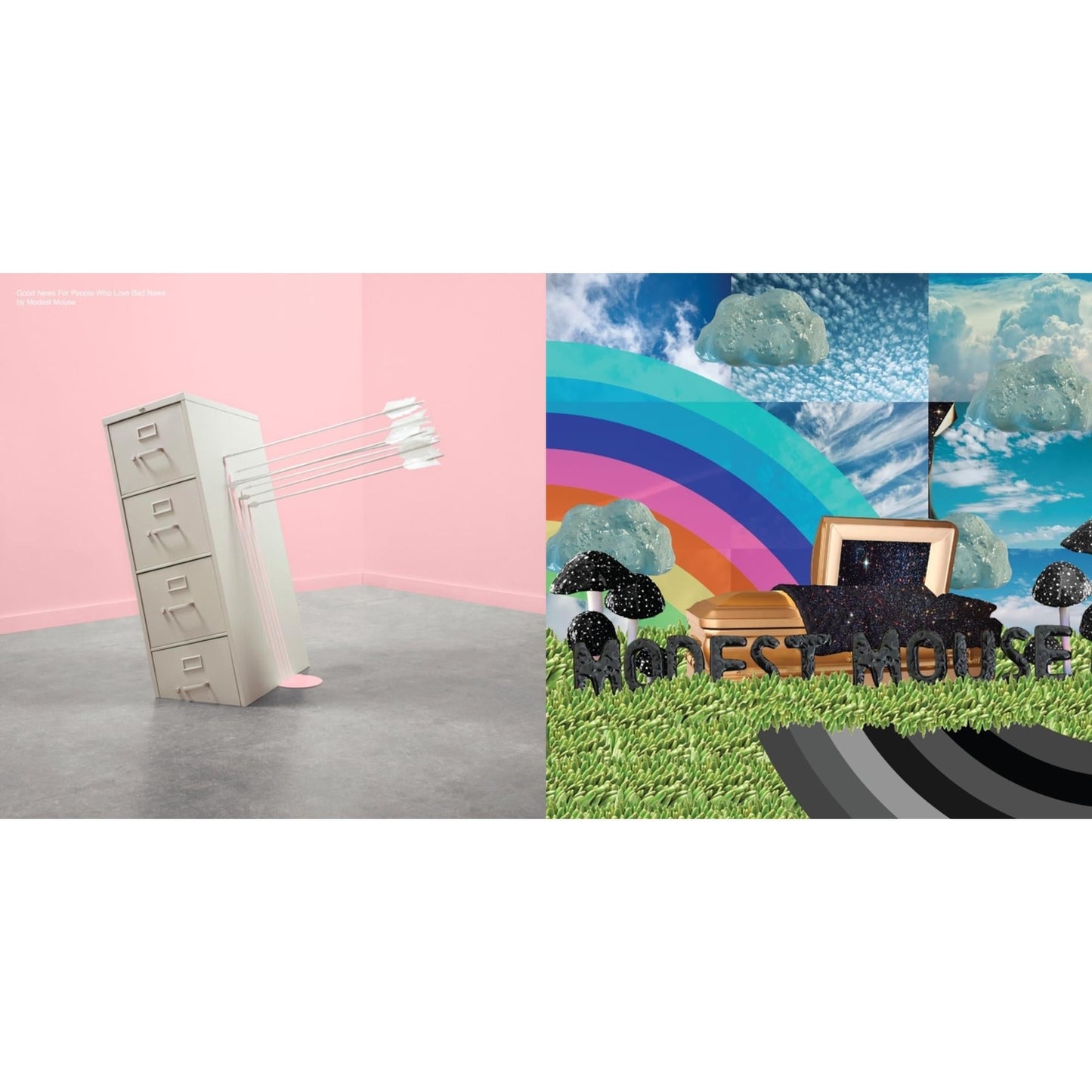 Modest Mouse - Golden Casket (X) (2LP) & Good News For People Who Love Bad News (Deluxe) (2LP/Baby Pink & Spring Green Vinyl)