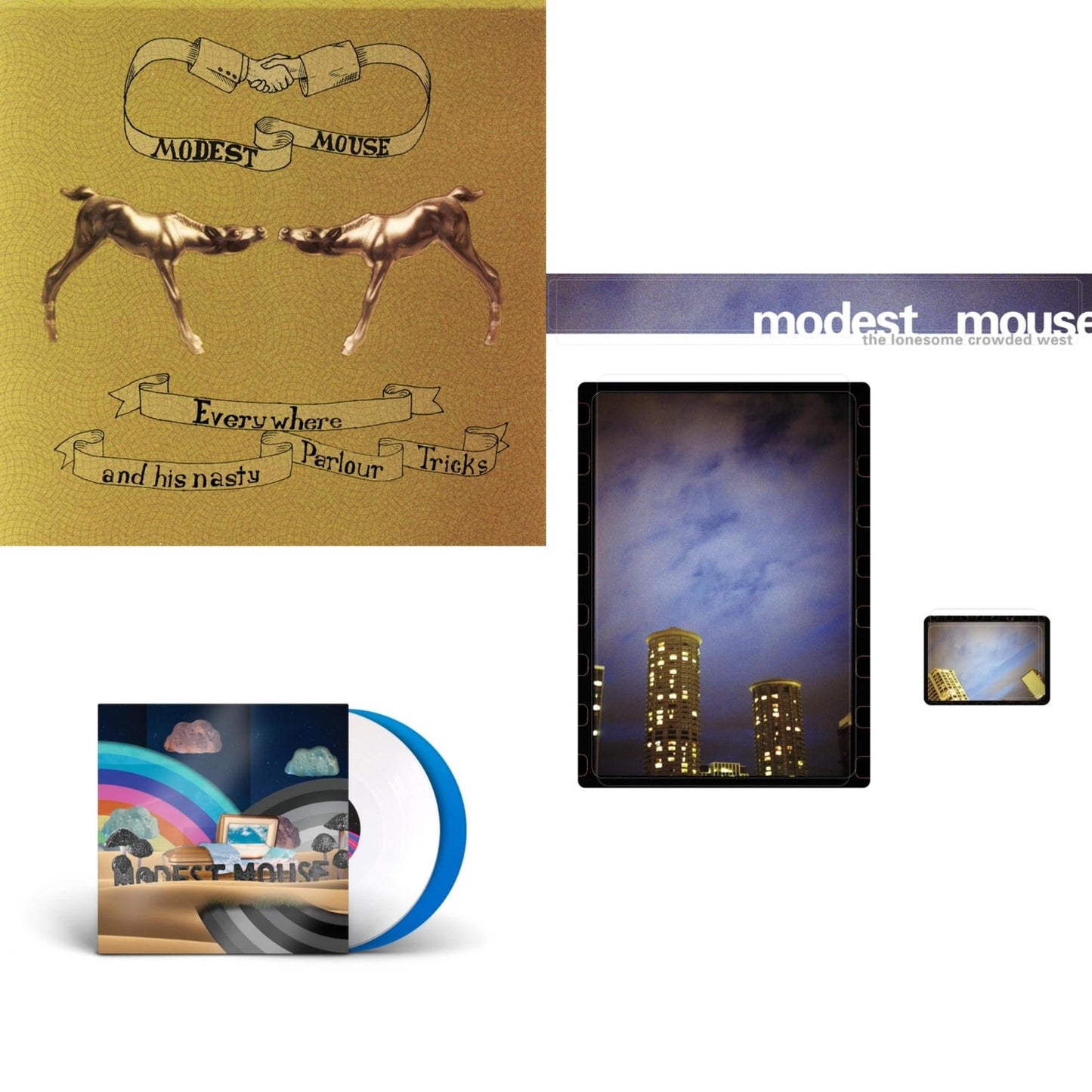 Modest Mouse - Everywhere & His Nasty Parlor Tricks (180G) & Golden Casket (X) (Deluxe/Limited Edition/White & Sky Blue Vinyl/2LP) (I) & Lonesome Crowded West (2LP)