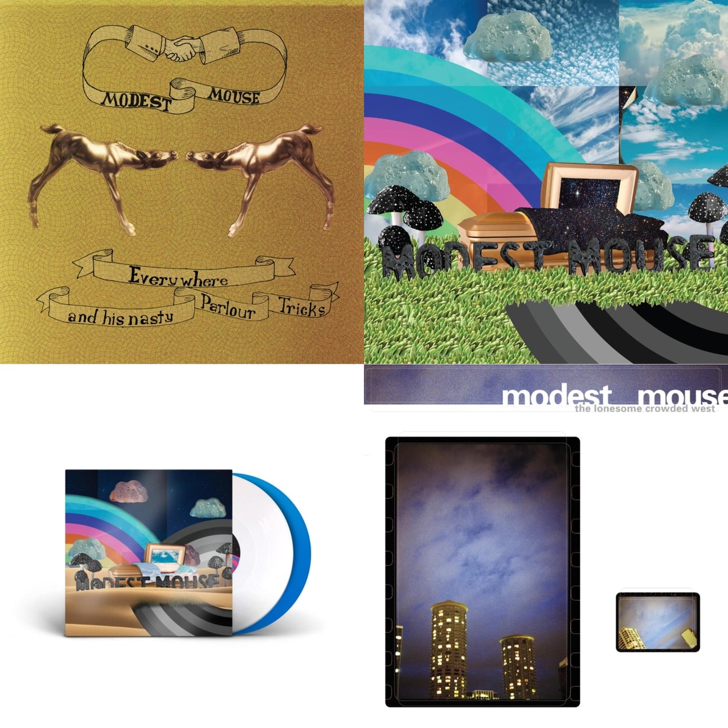 Modest Mouse - Everywhere & His Nasty Parlor Tricks (180G) & Golden Casket (X) (2LP) & Golden Casket (X) (Deluxe/Limited Edition/White & Sky Blue Vinyl/2LP) (I) & Lonesome Crowded West (2LP)