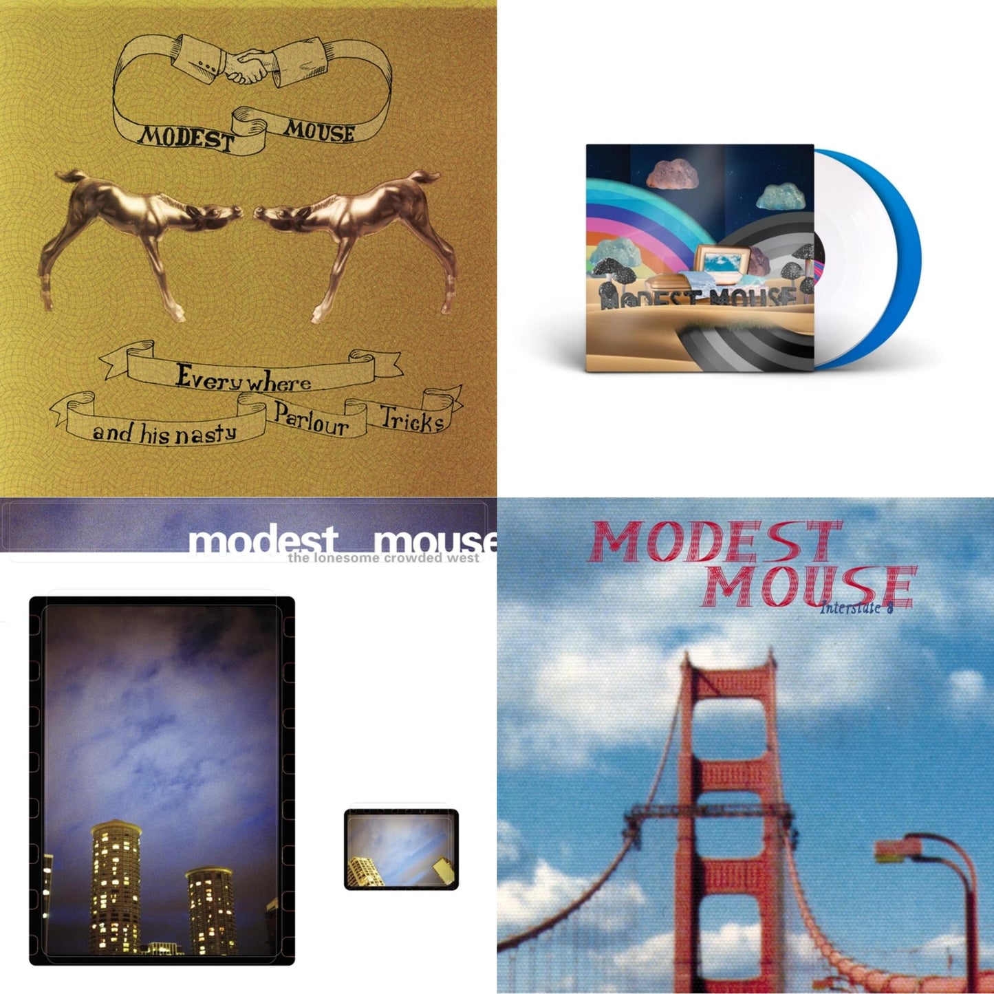 Modest Mouse - Everywhere & His Nasty Parlor Tricks (180G) & Golden Casket (X) (Deluxe/Limited Edition/White & Sky Blue Vinyl/2LP) (I) & Lonesome Crowded West (2LP) & Interstate 8