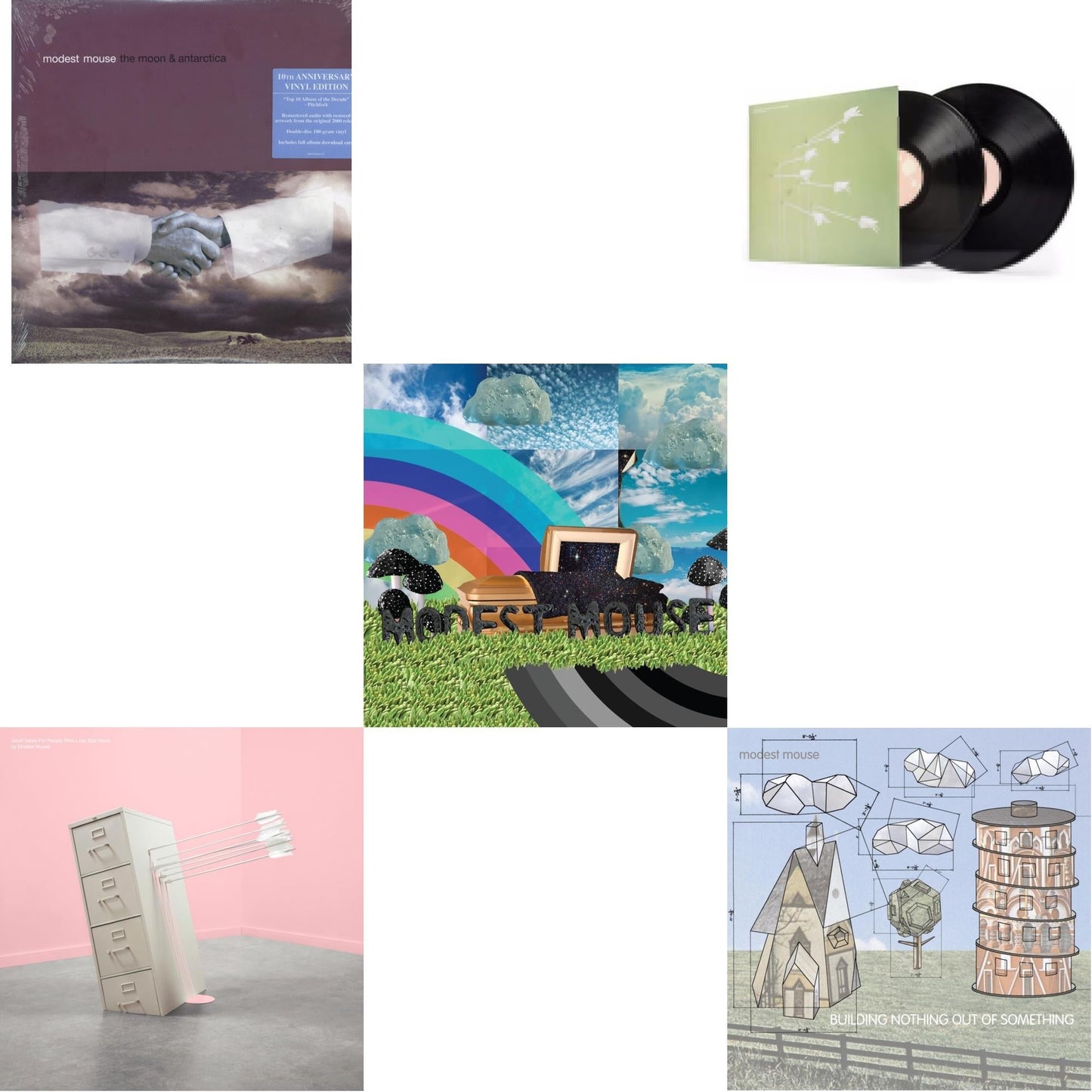 Modest Mouse - Golden Casket (X) (2LP) & Good News For People Who Love Bad News (Deluxe) (2LP/Baby Pink & Spring Green Vinyl) & Good News For People Who Love Bad News (Pa/2LP/180G/Gatefold) & Building Nothing Out Of Something & Moon & Antarctica