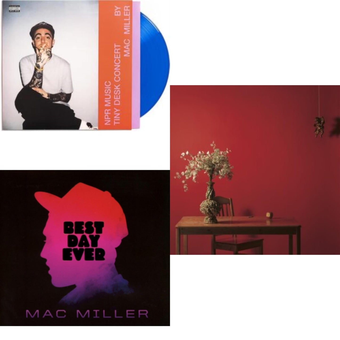Mac Miller - Npr Music Tiny Desk Concert (Translucent Blue LP Vinyl/B-Side Etching/Insert) & Best Day Ever (Import) & Watching Movies With The Sound Off (10 Year Anniversary/Galaxy Vinyl/2LP/180G/10Inch Picture Disc)