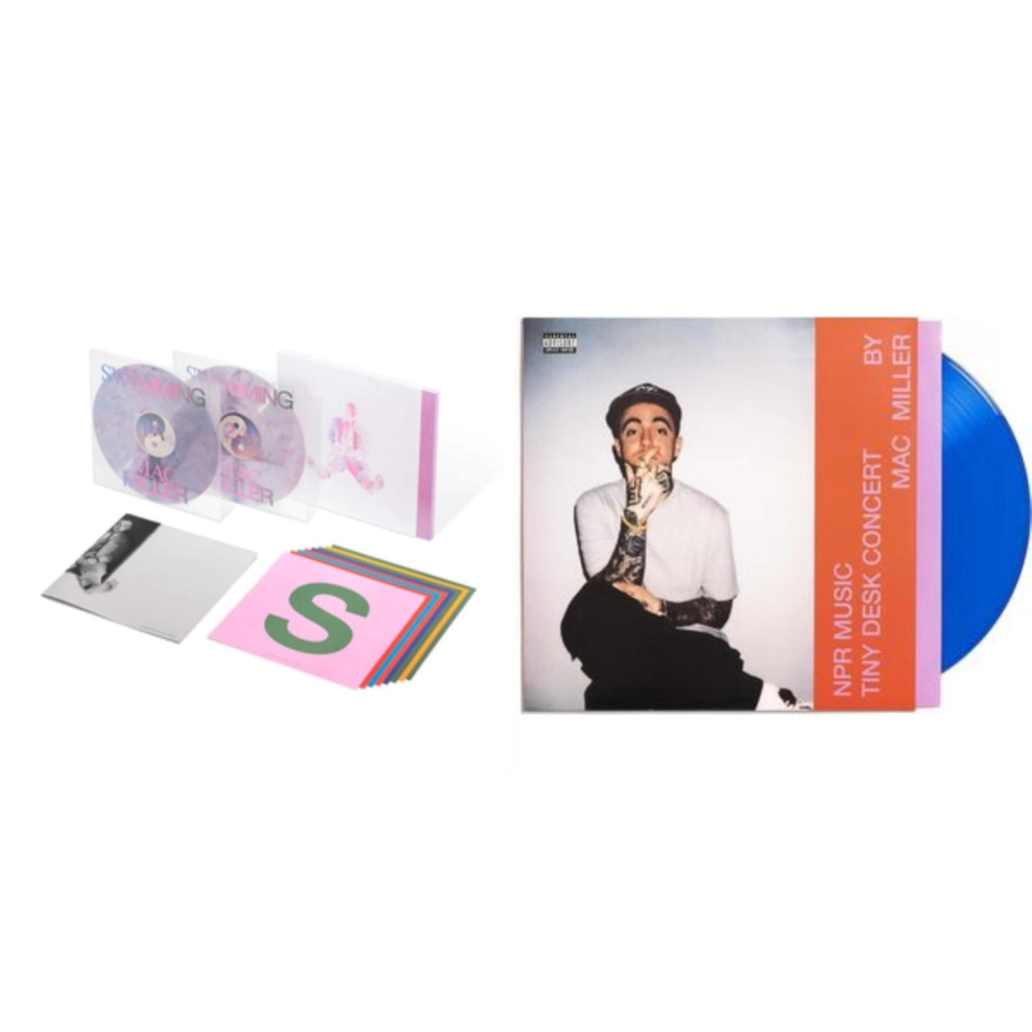 Mac Miller - Npr Music Tiny Desk Concert (Translucent Blue LP Vinyl/B-Side Etching/Insert) & Swimming (5 Year) (2LP/Milky Clear/Hot Pink/Sky Blue Marble Vinyl)