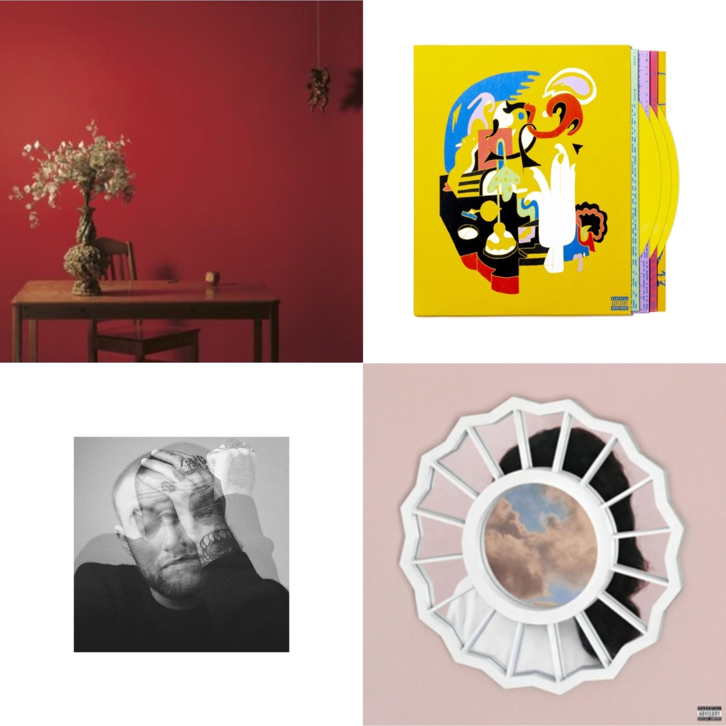 Mac Miller - Faces (3LP/Yellow Vinyl) & Circles (2LP/Clear Vinyl) & Divine Feminine (X) & Watching Movies With The Sound Off (10 Year Anniversary/Galaxy Vinyl/2LP/180G/10Inch Picture Disc)