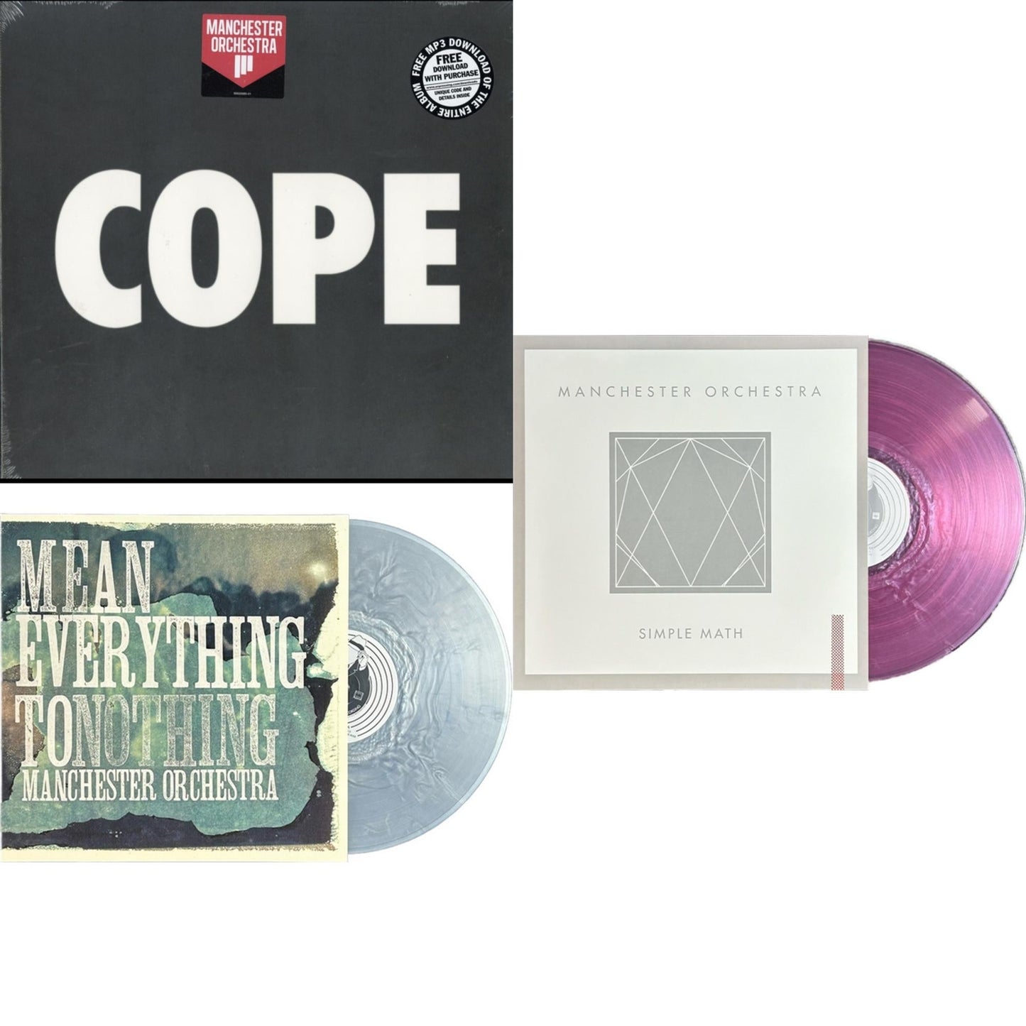 Manchester Orchestra - Cope & Mean Everything To Nothing (Blue Swirl LP Vinyl/180G) & Simple Math (Pink Swirl LP Vinyl/180G)