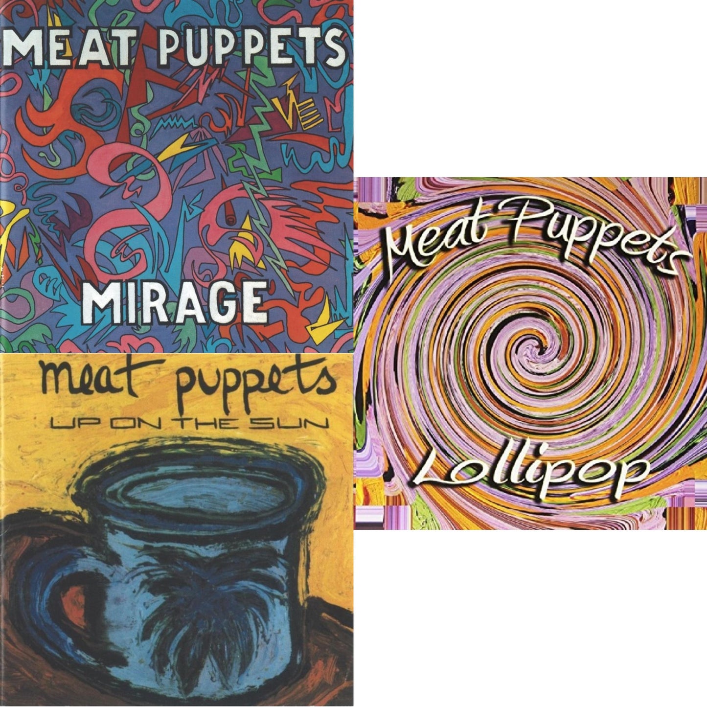 Meat Puppets - Lollipop & Up On The Sun & Mirage - LP Vinyl Bundle