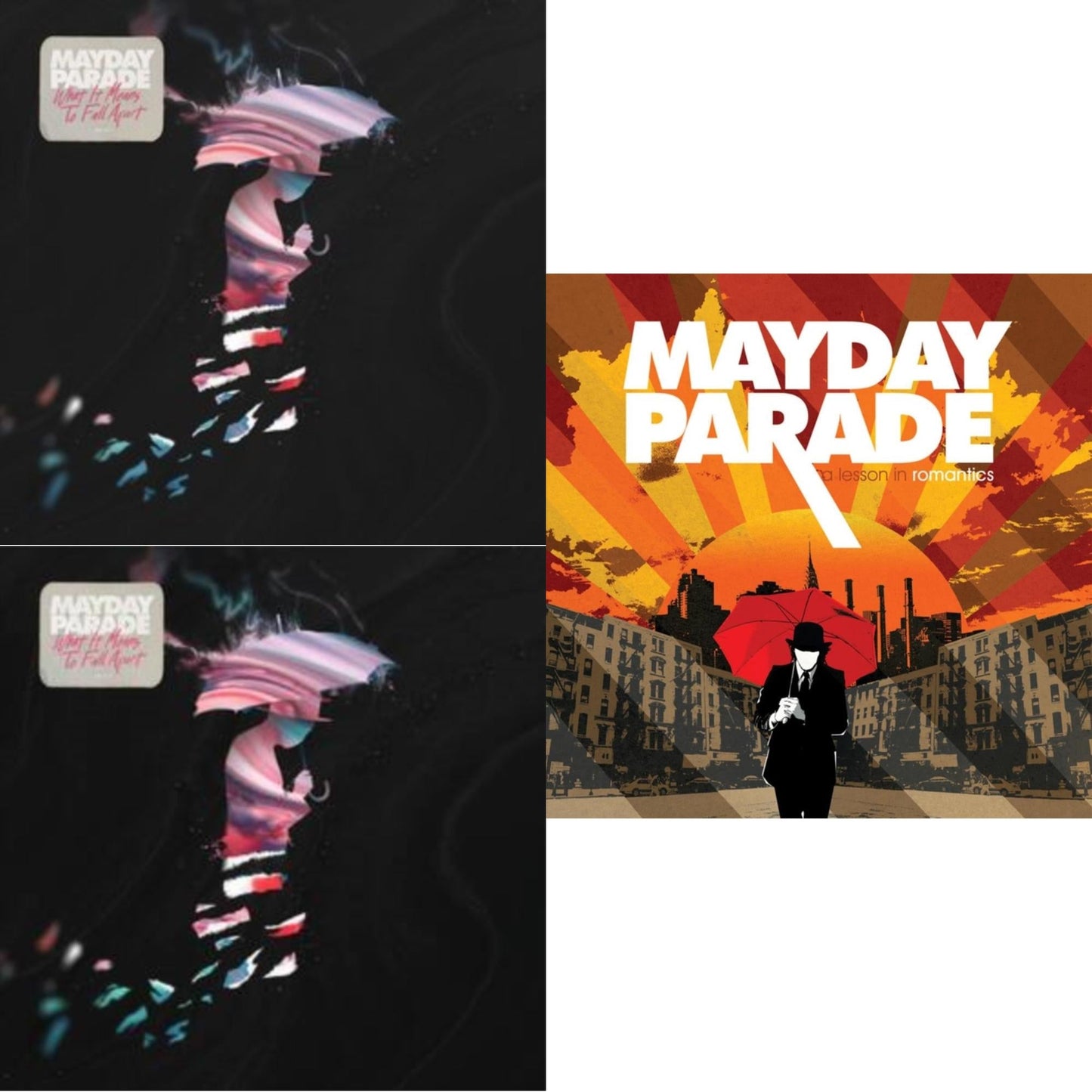 Mayday Parade - What It Means To Fall Apart & What It Means To Fall Apart (I) & Lesson In Romantics (Coke Bottle Clear LP Vinyl)