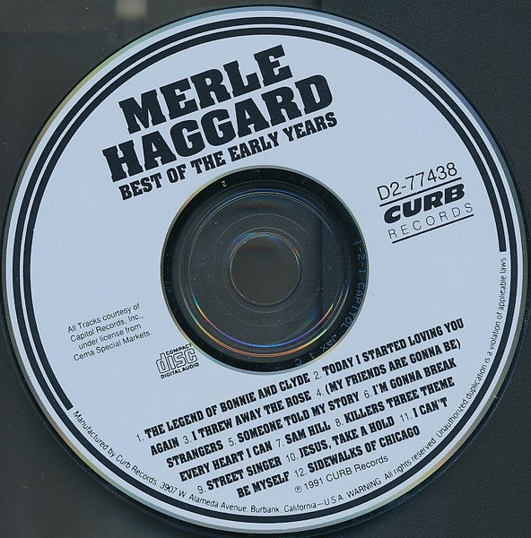 Merle Haggard – Best of the Early Years Music CD