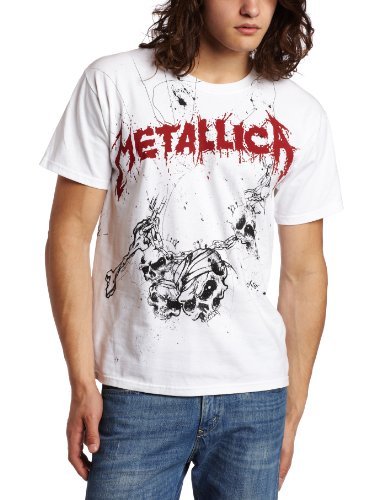 Metallica Men'S Metallica God Wake Me T-Shirt, White, X-Large Mens T Shirt Officially Licensed