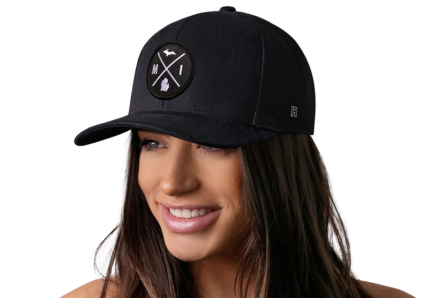 Michigan Trucker Hat | Black MI X Snapback