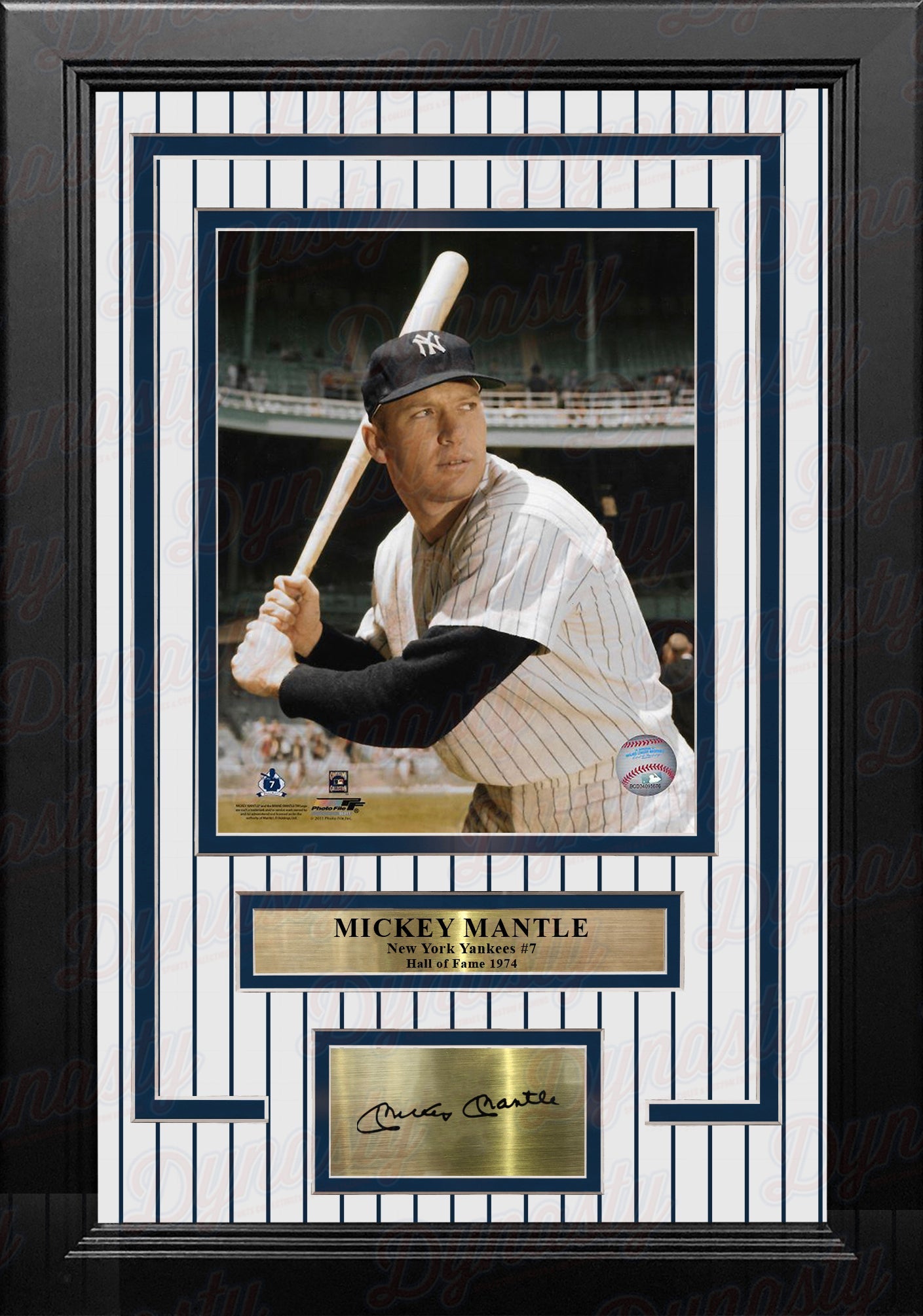 Mickey Mantle in Color New York Yankees 8" x 10" Framed Baseball Photo with Engraved Autograph