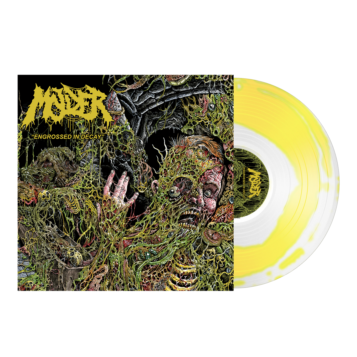 Molder - Engrossed In Decay - Bone White w/Yellow Swirl LP Vinyl Record
