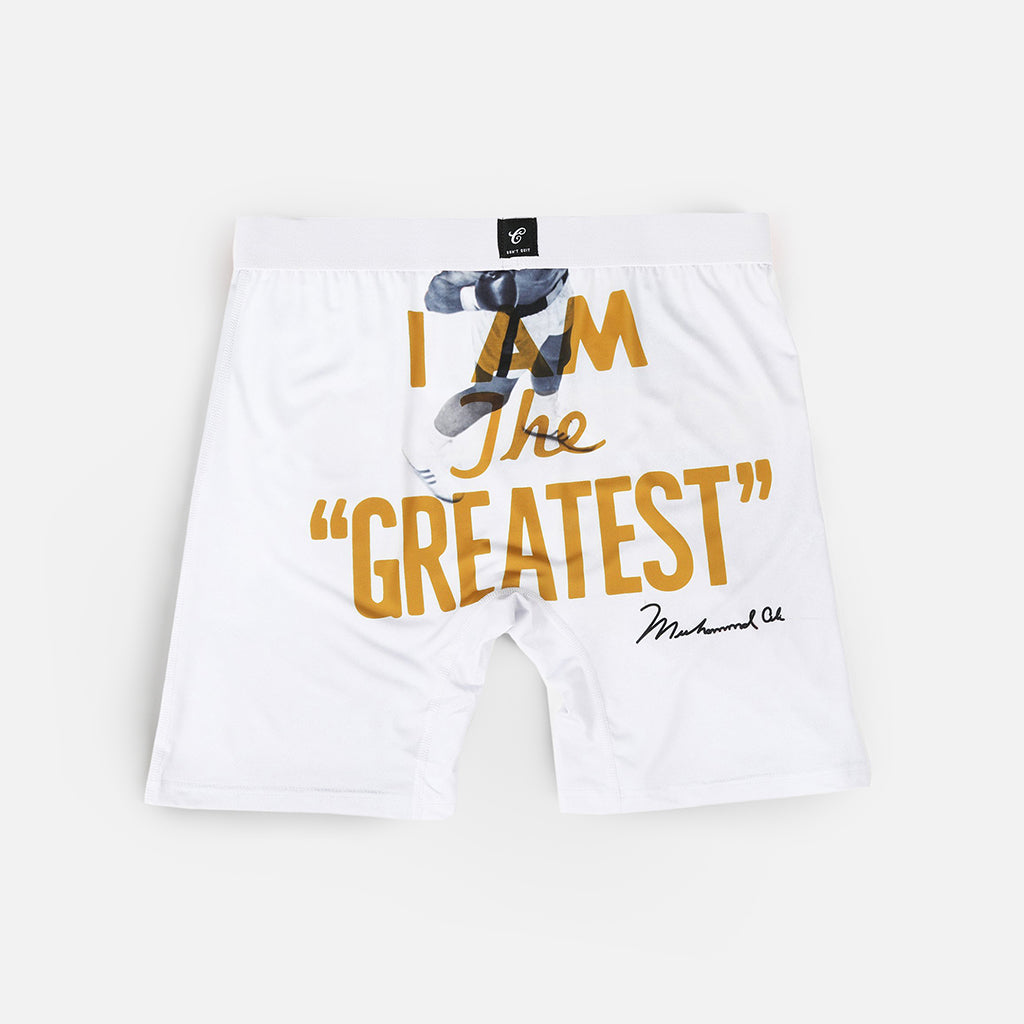 Muhammad Ali Goat Mens Brief Shorts White