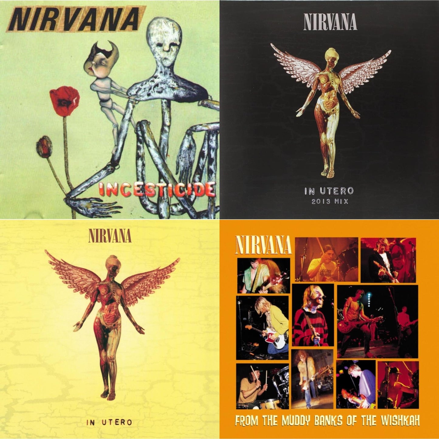 Nirvana - Incesticide (20Th Anniversary 45RPM Edition) & In Utero: 2013 Mix (2LP) & In Utero (180G/33-1/3 RPM) & From The Muddy Banks Of The Wishkah