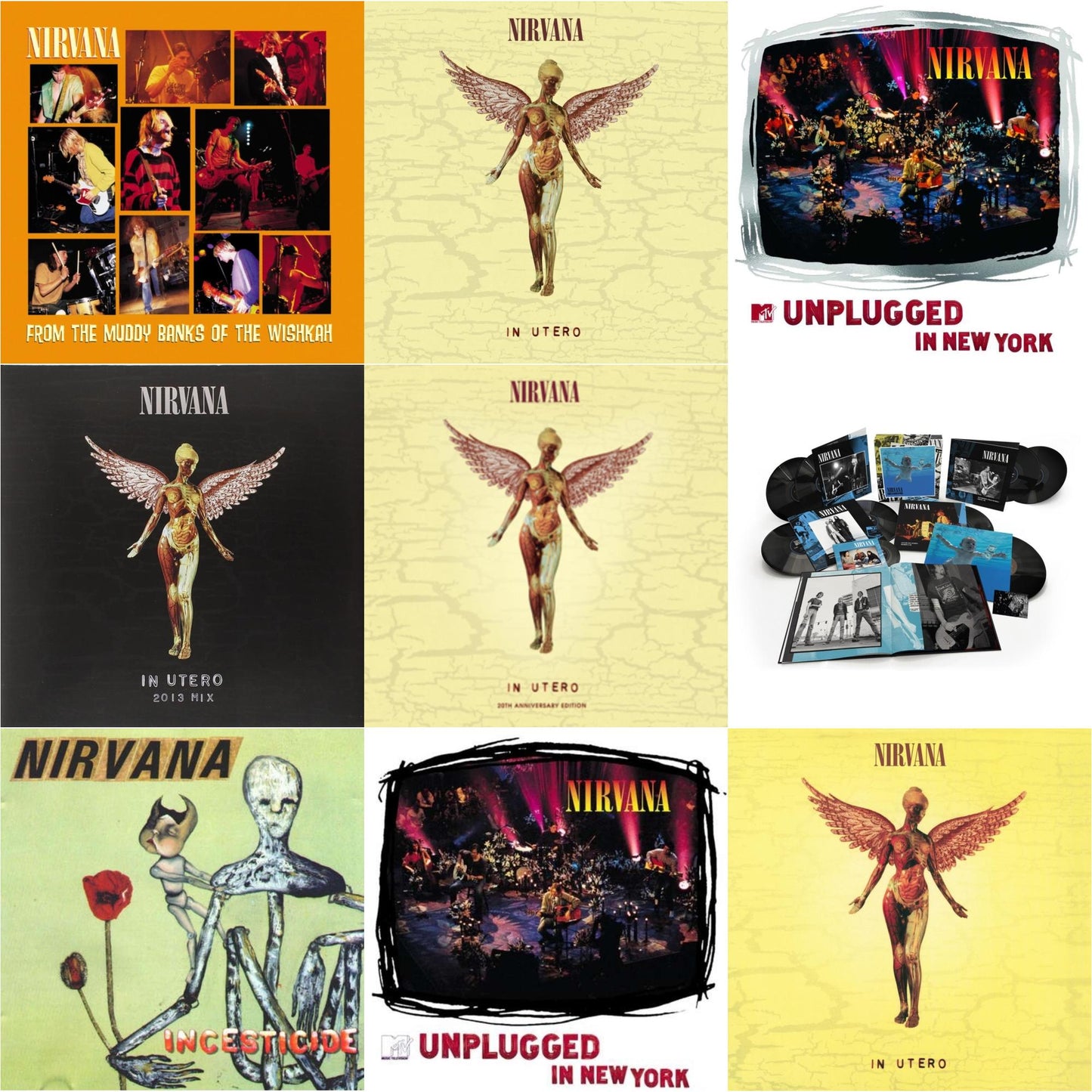 Nirvana - Nevermind (30Th Anniversary/Super Deluxe/8LP/7Inch) & In Utero (30Th Anniversary) (LP/10 Inch) & Incesticide (20Th Anniversary 45RPM Edition) & In Utero & In Utero: 2013 Mix (2LP) & Mtv Unplugged In New York (2 LP) & In Utero (180G/33-1/3