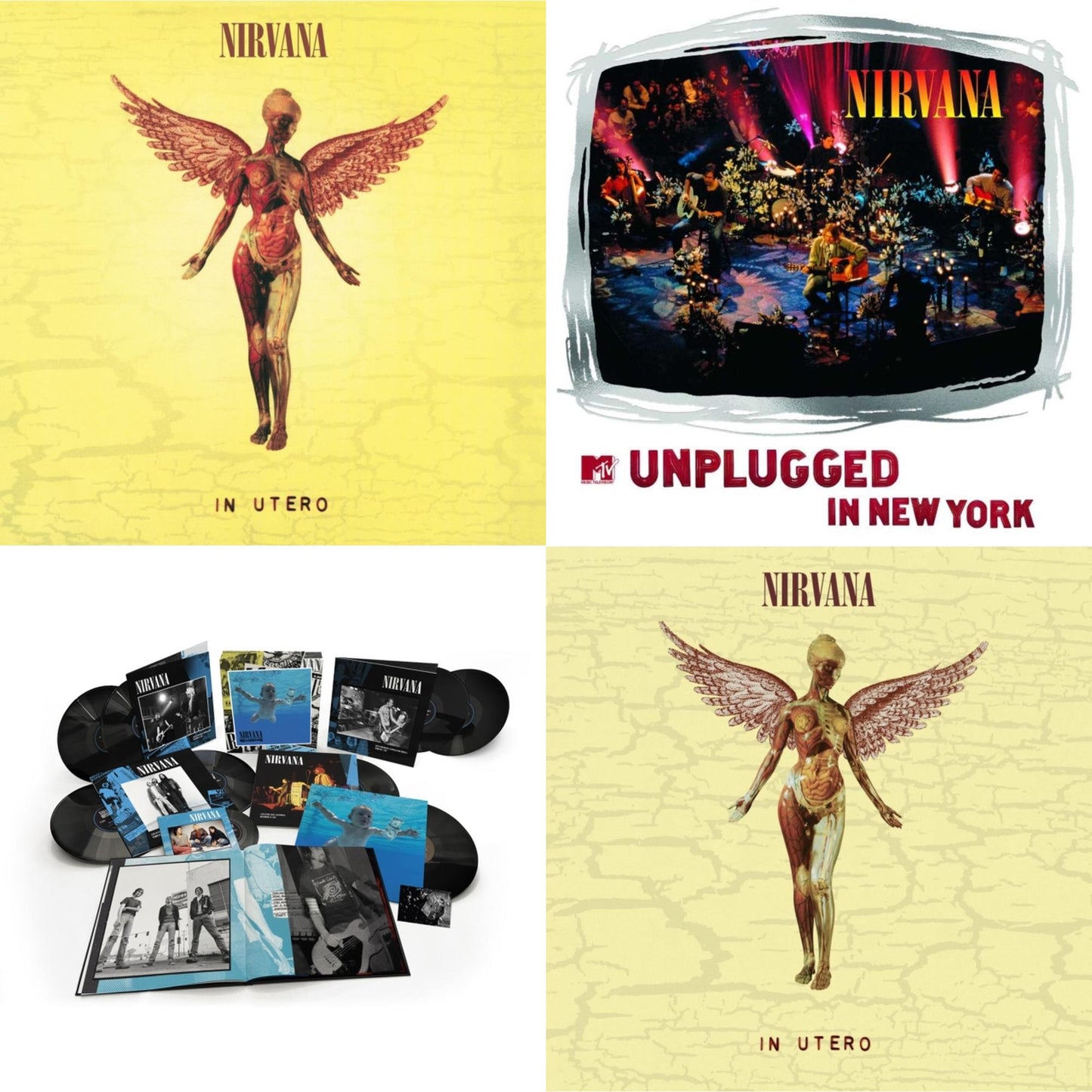Nirvana - Nevermind (30Th Anniversary/Super Deluxe/8LP/7Inch) & In Utero (30Th Anniversary) (LP/10 Inch) & Mtv Unplugged In New York (2 LP) & In Utero (180G/33-1/3 RPM)
