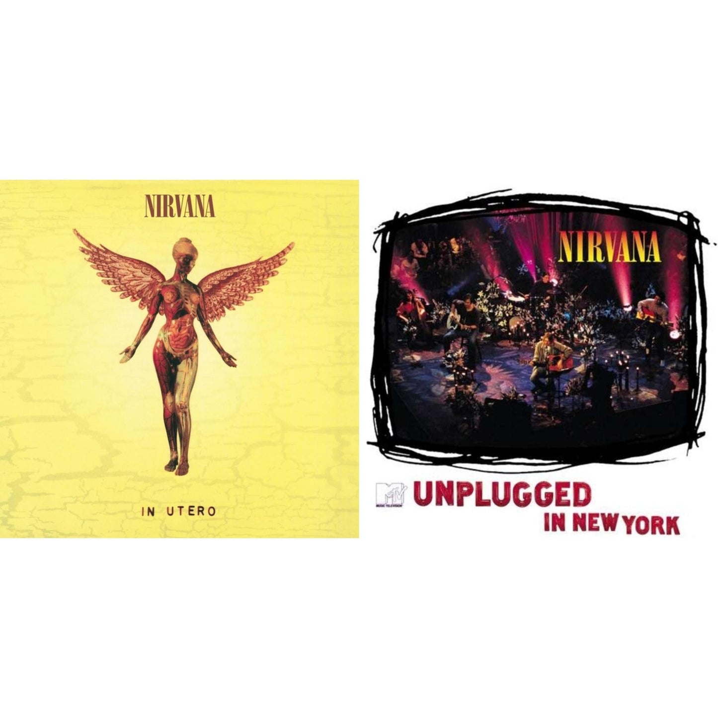 Nirvana - In Utero (180G/33-1/3 RPM) & Unplugged In N.Y. - LP Vinyl Bundle