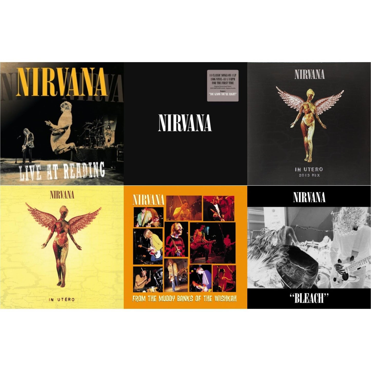 Nirvana - Bleach & Live At Reading & In Utero: 2013 Mix (2LP) & Nirvana (150G/Dl Code) & In Utero (180G/33-1/3 RPM) & From The Muddy Banks Of The Wishkah