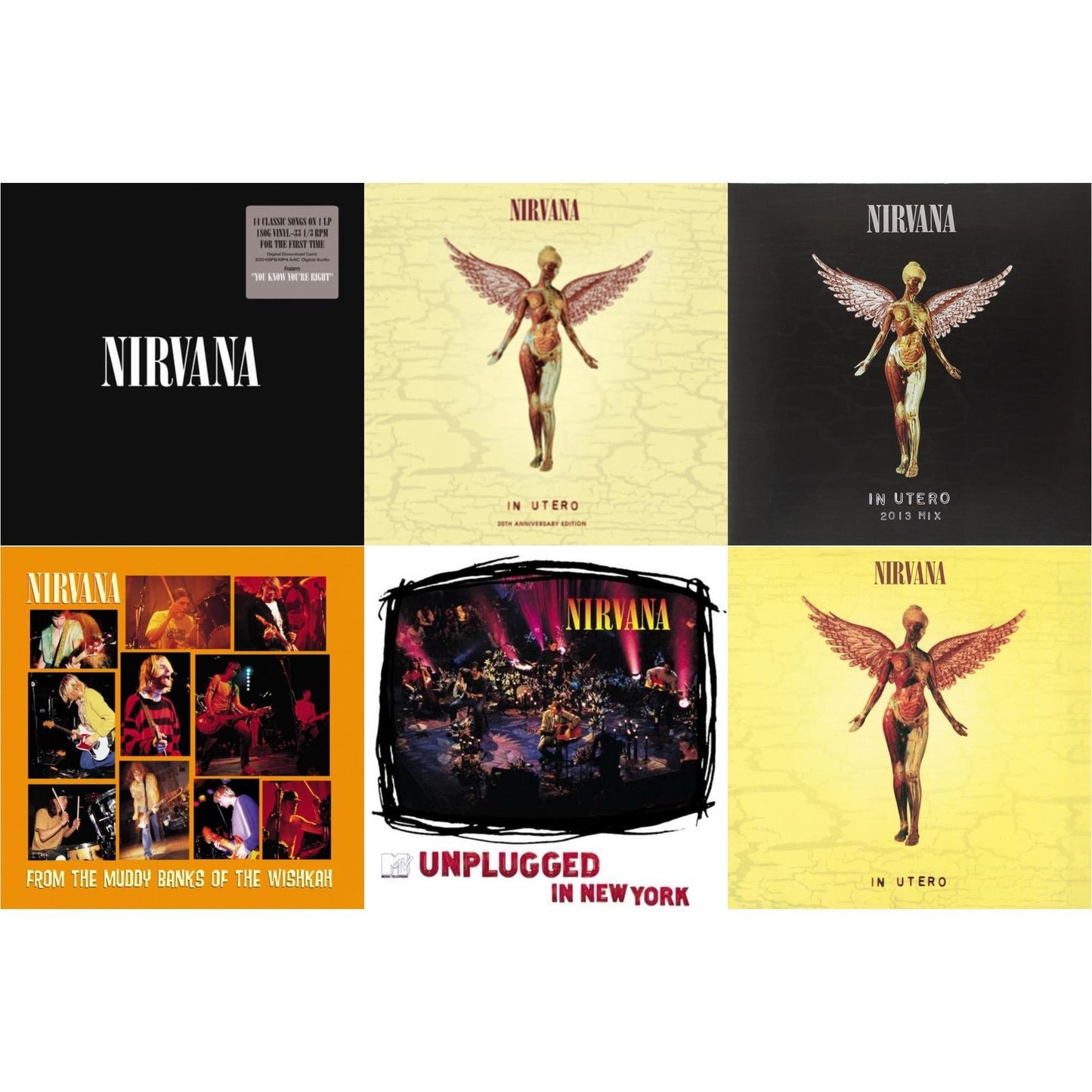 Nirvana - In Utero & In Utero: 2013 Mix (2LP) & Nirvana (150G/Dl Code) & In Utero (180G/33-1/3 RPM) & Unplugged In N.Y. & From The Muddy Banks Of The Wishkah