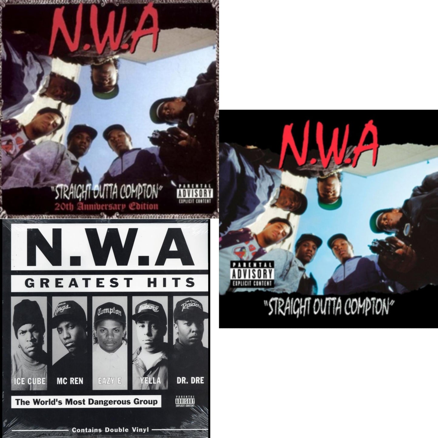 N.W.A. - Straight Outta (20Th Anniversary Edition) & N.W.A. Greatest Hits & Straight Outta Compton - LP Vinyl Bundle