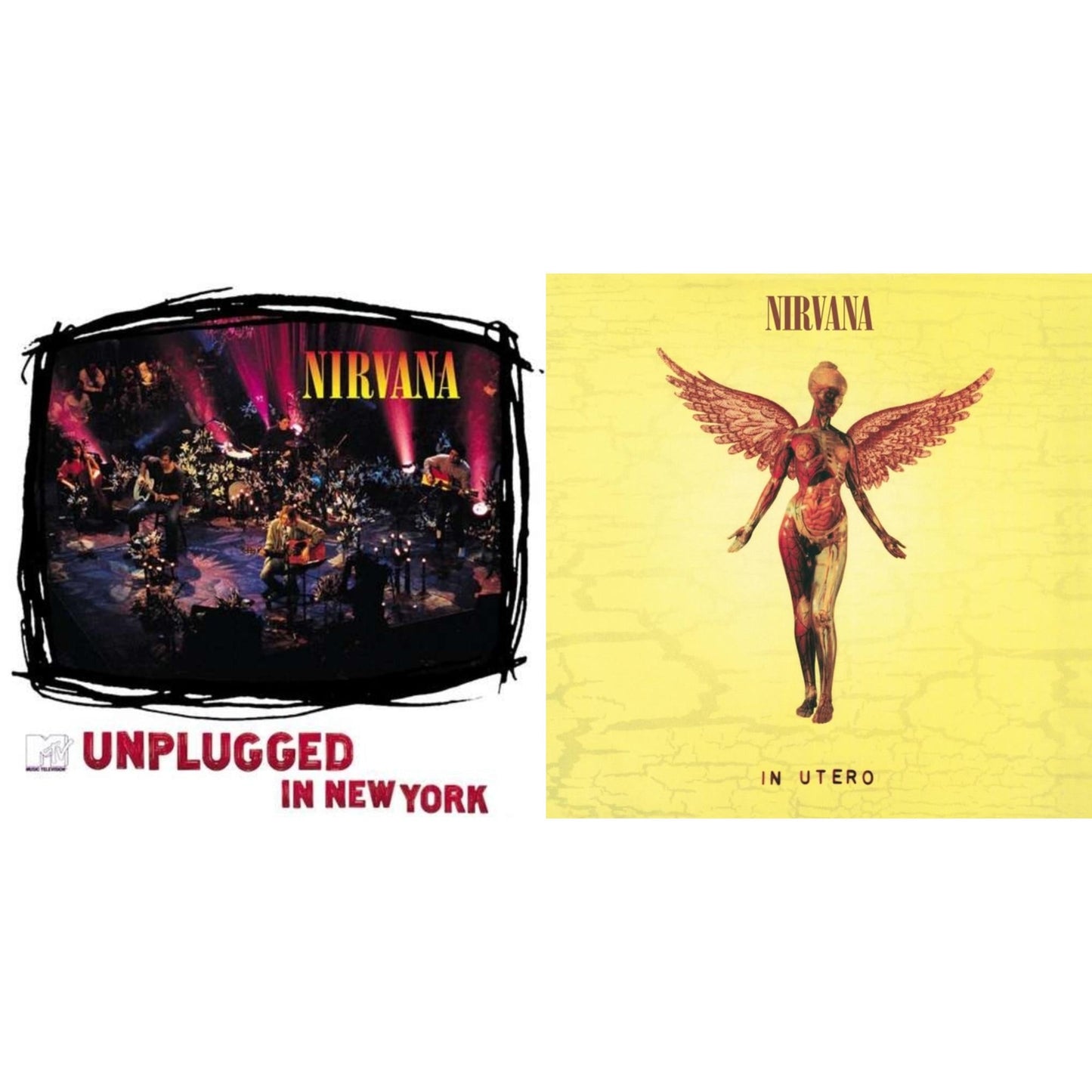 Nirvana - In Utero (180G/33-1/3 RPM) & Unplugged In N.Y. - LP Vinyl Bundle