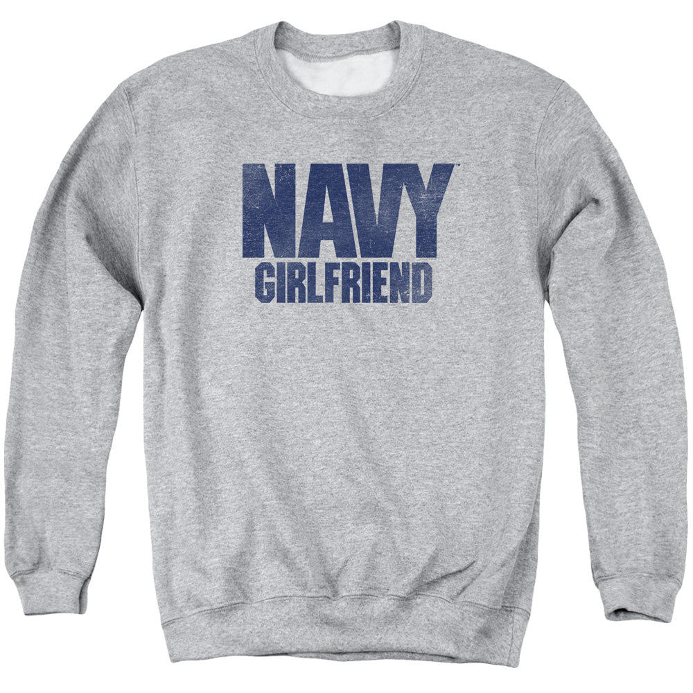 Navy Girlfriend Mens Crewneck Sweatshirt Athletic Heather Officially Licensed