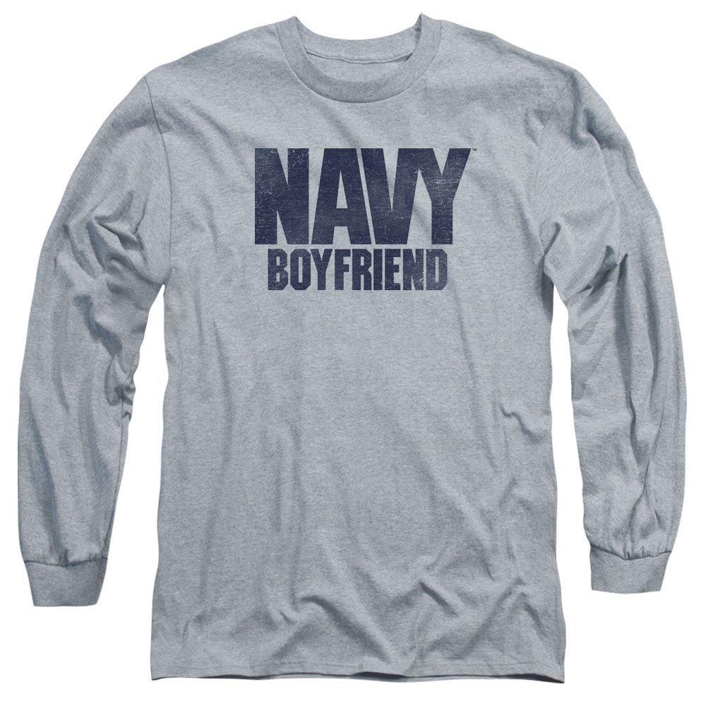 Navy Boyfriend Mens Long Sleeve Shirt Athletic Heather Officially Licensed