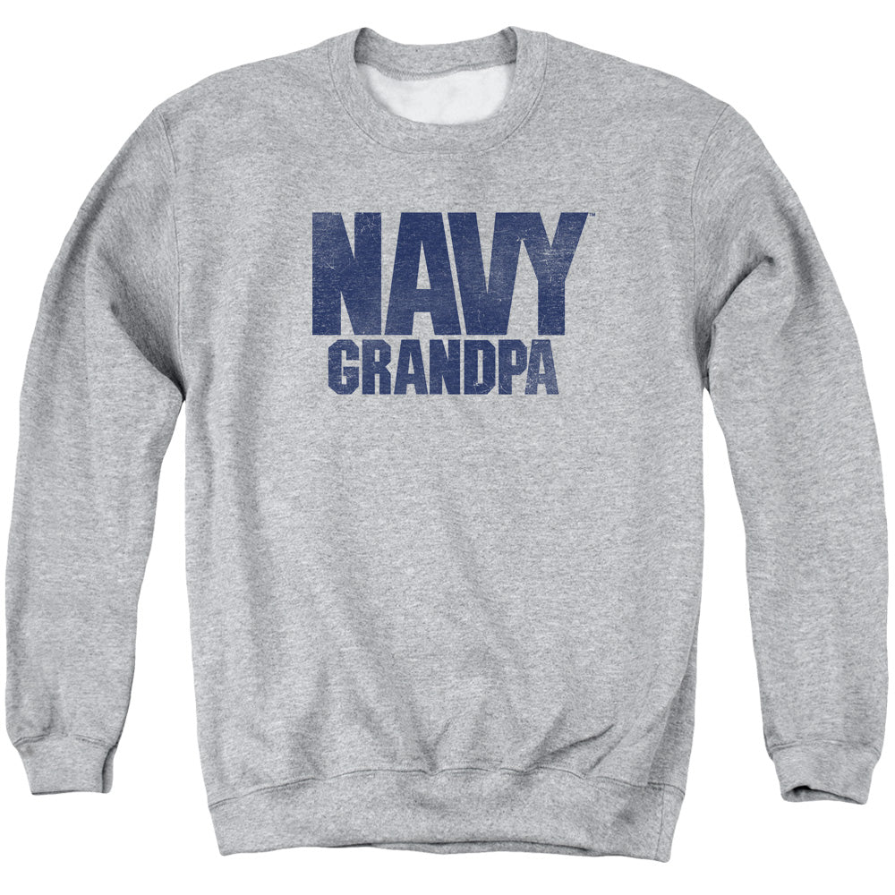 Navy Grandpa Mens Crewneck Sweatshirt Athletic Heather Officially Licensed