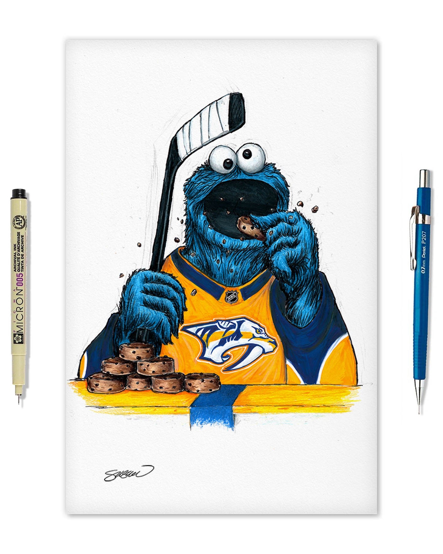 Cookie Monster x NHL Predators Limited Edition Art Print