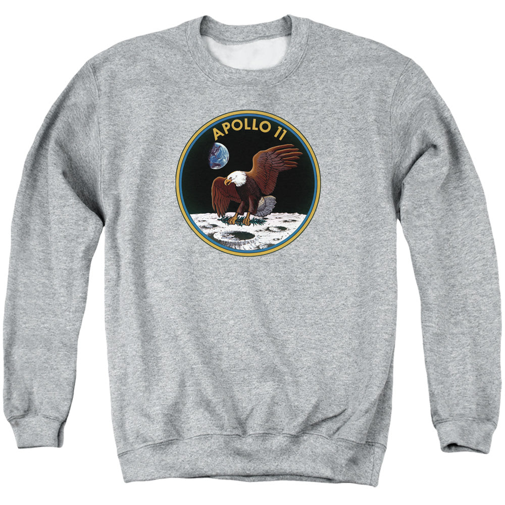 Nasa Apollo 11 Mens Crewneck Sweatshirt Athletic Heather Officially Licensed