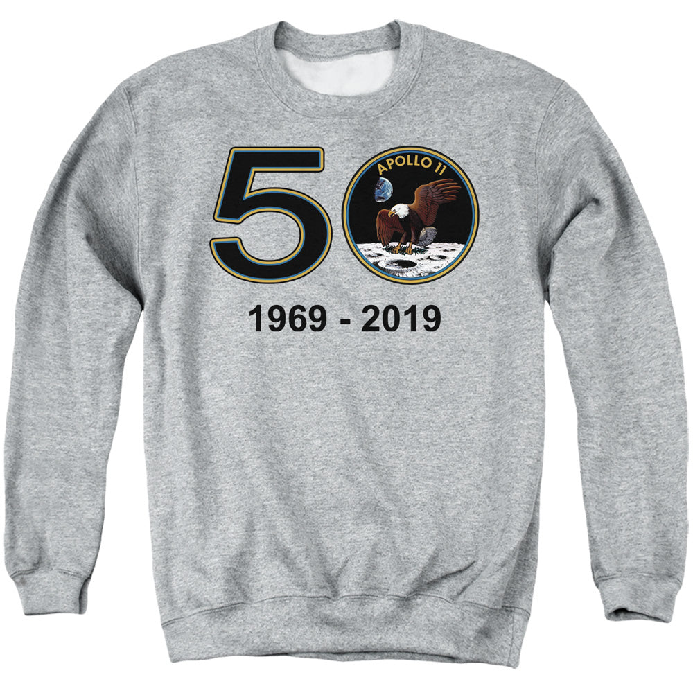 Nasa Apollo 11 50Th Mens Crewneck Sweatshirt Athletic Heather Officially Licensed