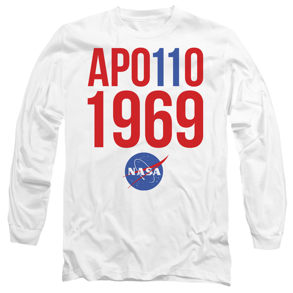 Nasa 1969 Mens Long Sleeve Shirt White Officially Licensed