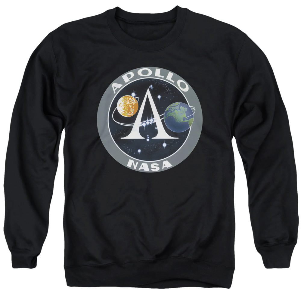 Nasa Apollo Mission Patch Mens Crewneck Sweatshirt Black Officially Licensed