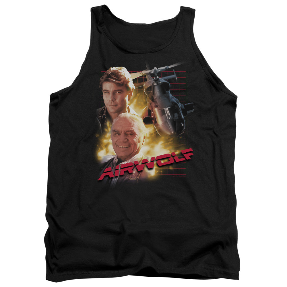 Airwolf Airwolf Mens Tank Top Shirt Black Black Officially Licensed